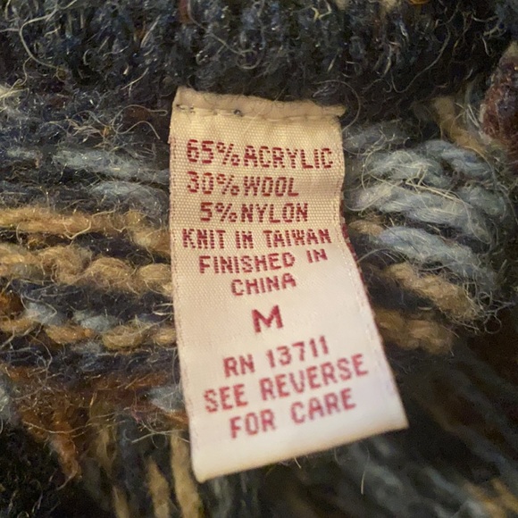 🐑 Best Authentic Innovative True Mark Vintage Brown, Blue & Tan Sweater 🐑 - Picture 7 of 8